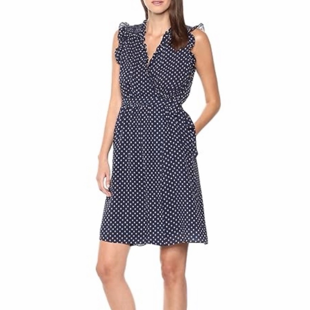Rebecca Taylor Silk Ikat Dot Wrap Dress